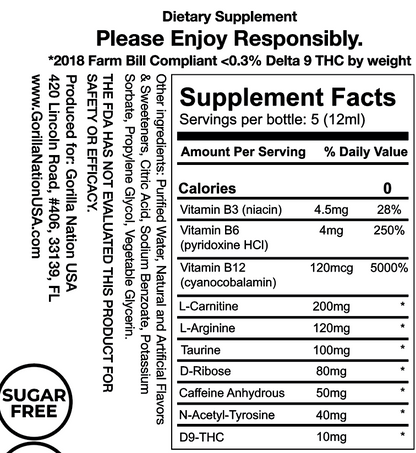 THC Untamed Berry Blast Energy Shot - 50mg